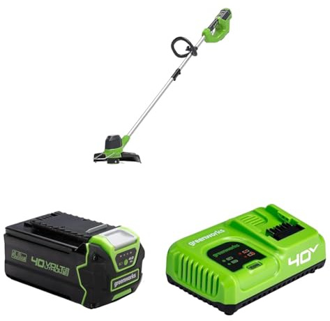 40V Akku Rasentrimmer von Greenworks für mittelgroße Gärten, 30 cm Schnittbreite G40LT, 3 Jahre Garantie mit 40V 4Ah Lithium-Ionen-Akku & 5A Schnellladegerät