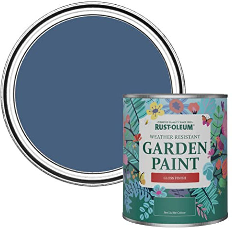 Rust-Oleum Blue Mould-Resistant Garden Paint In Gloss Finish - Ink Blue 750ml