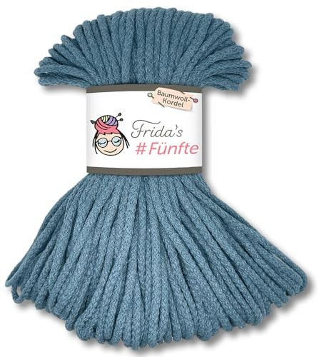Frida's Wollhaus Frida's 250 g #Fünfte Baumwoll-Kordel Ø 5 mm Häkeln Stricken Makramee 30 Farben (761 | Jeans)