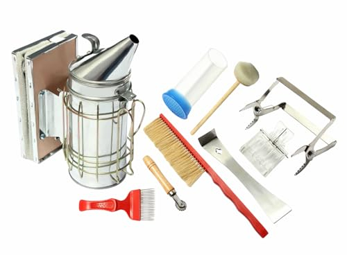 Imkerei-Werkzeugset, Imker Smoker, Bienen Raucher, Imkereibedarf, Bienentechnik Smoker, Bienenstock-Raucher, Werkzeuge Zubehör zur Bienenzucht, Imkereiausrüstung