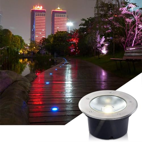LED Bodenstrahler Außen - LED Embedded Buried Lampe, 85–265V Außen-Rasen- Und Hof-Bodenleuchten, IP67 Wasserdichter LED-Einbaustrahler, Verwendet In Hotels, Villen, Einfahrten, Brücken/Technik ( Color