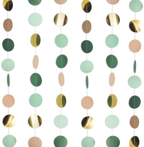 Cadimus Ghirlanda di Carta Rotonda da 39 Piedi, 3 Pezzi da 4m, Verde, Decorazione Pendente per Matrimoni, Compleanni, Feste, Negozi, Decorazioni per la Casa