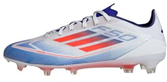 adidas Unisex Bota de fútbol F50 Pro césped Natural seco, Cloud White/Solar Red/Lucid Blue, 46 2/3