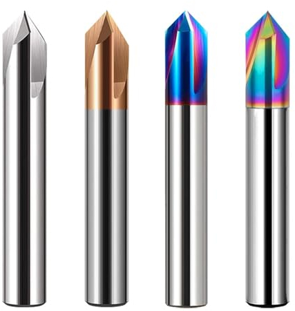 Fasenfräser 1 stück Fase Ende Mühle 60/90/120 Winkel Aluminium Fräsen Beschichtung Center Bit for Metall Hartmetall Router Bits(HRC55x3Fx120Deg,5.0MMx5Dx50L)