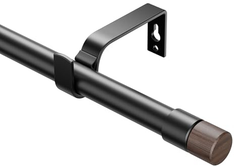 Bastoni per tende allungabili, 76-280 cm, scorrevole 19 mm, regolabili con venature del legno, terminali per tende con occhielli, eleganti aste decorative per camera da letto