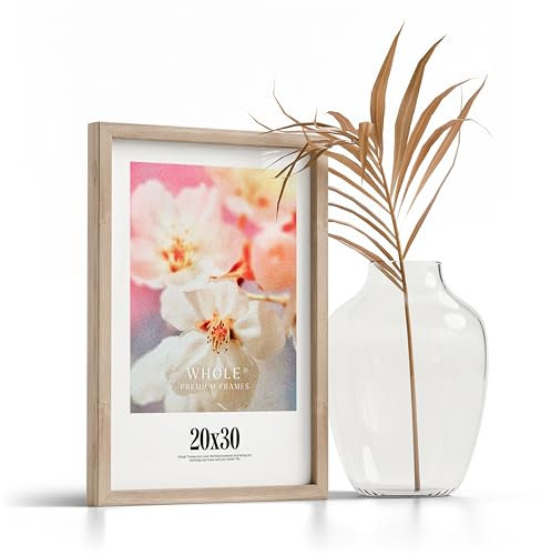 Whole® Premium 1x Bilderrahmen 20x30 Eiche Rahmen | Bilderrahmen Holz für Poster | Bilderrahmen Eiche 20x30 | Picture Frame 20x30 cm Bilderrahmen | Bilderrahmen 30x20 Eiche