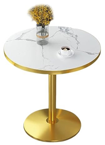 Bistrotisch, Stehtisch mit runder Platte, Bistro-Kneipentisch mit Metallfuß, Kaffeetheke aus Marmor, Getränketisch, Kleiner Akzenttisch, Sofa-Beistelltisch, Beistelltisch für draußen, Nachtt