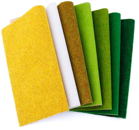WAZUBC Grass Landscape Mat Rolls, 25 * 25cm Simulated Landscape Mat Grass Landscape Mat Rolls for Modelling Dioramas and Sand Table Models (Yellow)