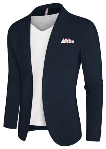 PJ PAUL JONES Blazer för män normal passform sportrockar smart ledig lätt jacka, marinblå, S