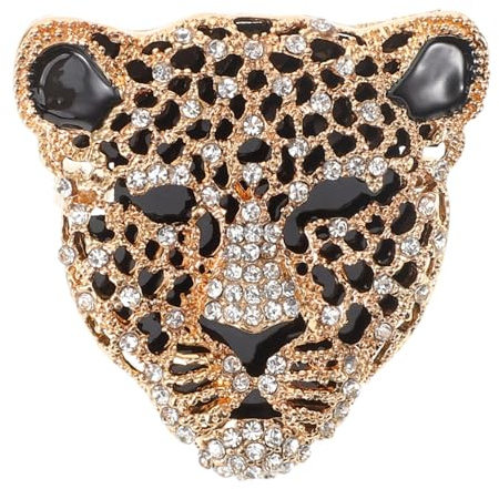 Leopardenkopf Brosche aus Zinklegierung, Goldene Tierbrosche | Broschen Anstecknadeln für Damen, Modische Anstecknadel für Anzug und Strickjacke, Luxuriös und Trendy