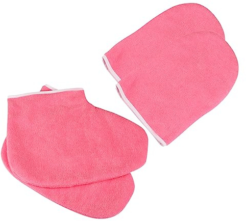 Vaguelly Paraffintherapie Zubehör Satz Fuß und Handschuhe aus Hitzebeständigem Paraffinwachs Wachsbad Fußüberzug für Spa und Professionelle Fuß Hand Pflege