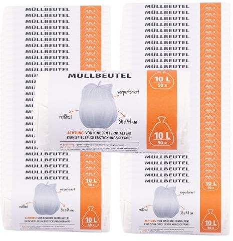 Kosmetikbeutel 10L Weiß - 3000x BLiX Müllbeutel, 7 µ Stärke, Ideal für Bad & Schönheitssalons, Dezentes p&m-Design, 36x44 cm