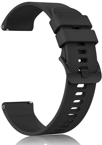 Yisica 20mm 22mm Bracelet Montre Silicone, Souple Caoutchouc Bracelet de Replacement, Dégagement Rapide Intelligente Bracelets pour Homme Femme