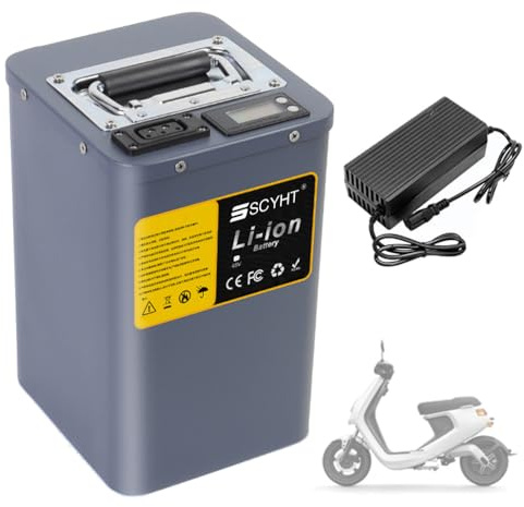 SSCYHT Batería de Litio 48 V 20 Ah y 30 Ah Batería de Repuesto 48 V Baterías Motos eléctricas 25 Ah Baterías Iones Litio para MQi U2 para Motores 500 W a 1500 W con Cargador,48v20ah