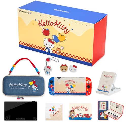 Kuitmor Kit de Accesorios 7 en 1 para Switch 2 - Juego de Protección con Estuche Portátil, Protector de Pantalla, Soporte para Tarjetas de Juego, Soporte para Consola, Pulsadores para Analogicos y Más