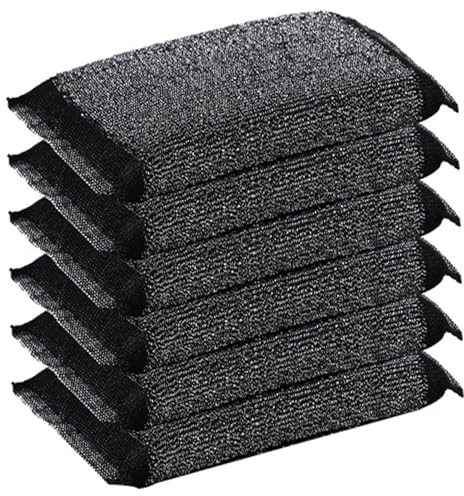 Esponja de Acero Inoxidable de 6 Piezas, Estropajo de Metal espumoso Absorbente Que no Raya, Esponja Multiusos para Lavar Platos, Superficies duras, Estropajo de Acero
