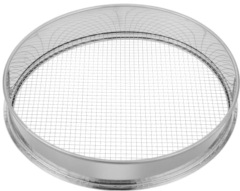 POPETPOP Tamis à Terre en Acier Inoxydable 30 CM Passoire à Sable et Compost pour Jardinage Tamis à Terreau Solide et Lavable Outil de Filtration pour Sol et Cailloux Usage Extérieur