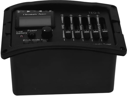 Preamplificatore per Chitarra Acustica Teq-5 Nero a 5 Bande | Equalizzatore Pickup, Corpo in Plastica e Metallo, per Chitarre Acustiche Elettrificate