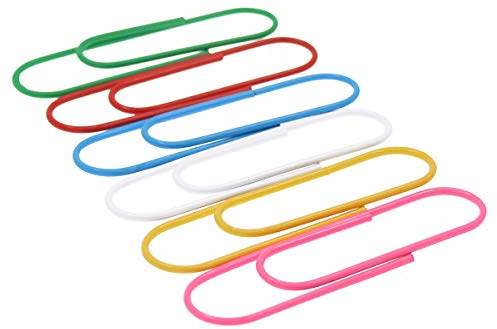 Coideal Büroklammern Groß XXL 100mm, 30 Stück Riesen Büroklammer Vinylbeschichtete Grosse Bunt Paperclips Metall (10 cm)