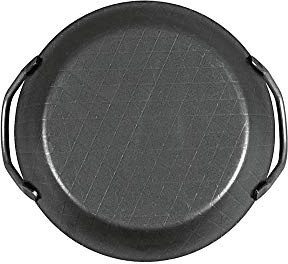 Turk schmiedeeiserne Servierpfanne, Bratpfanne, Eisenpfanne Rand Ø 24 cm, Boden Ø 17,5 cm, extra hoher Randhöhe 4,3 cm, mit 2 Griffen