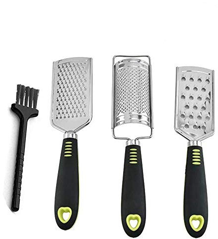 Graters for Cheese,Nutmeg,Potato,Ginger and Garlic,Hand-held Stainless Steel Zester for Kitchen - Multi-Purpose Kitchenware,Set of 3 Grinders