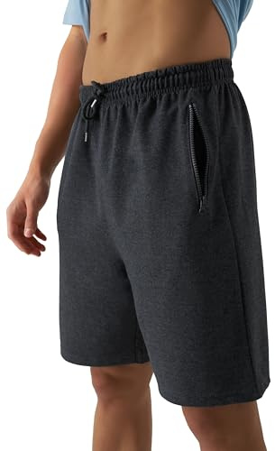 Smith & Solo Sporthose Herren Kurz - Kurze Hosen Herren, Laufshorts Männer Sommer Baumwolle Jogginghose Fitnesshose Sport Sportshorts Bermuda Shorts Hose Trainingshose Tennishose Anthrazit L