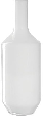 Leonardo Milano, Blumenvase aus weiß gefärbtem Glas, handgefertigte Glasvase in modernem Design, Höhe: 39 cm, 041647