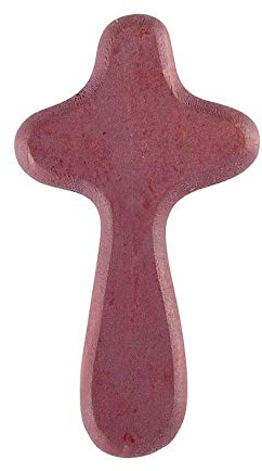 Needzo Mini Prayer Purple Wooden Handheld Crosses for Comfort, Reminder of Jesus' Unfailing Love, Clinging Cross to Hold in Hand, 4 Inches