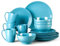 Service Complet en Porcelaine, LOVECASA, Série SWEET, Service de Table 16 Pièces pour 4 Personnes, Assiette Plate, Assiette Dessert, Bols à Céréales, Tasse Mug