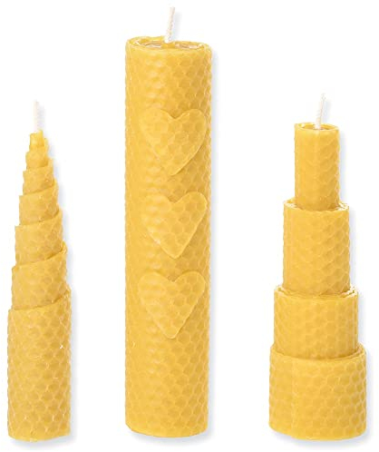matches21 HOME & HOBBY Bienenwachs Kerzen DIY Kreativset für Kinder ab 4 Jahren Selbstgestalten-Bausatz