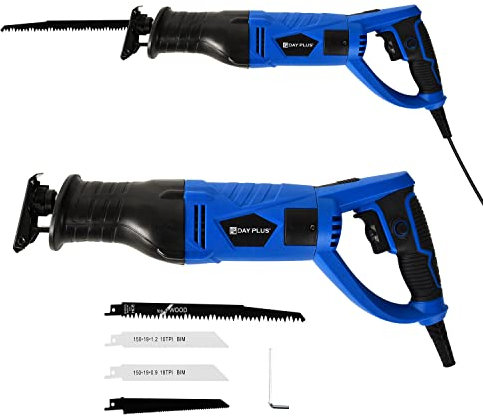 Sierra Sable 750W Sierra Alternativa 230V con 2700SPM, Profundidad de Corte:150mm (Madera), 5mm (Metal), Carrera de Corte de 20 mm Sierra Sable Electrica con 3 Hojas, Cambio de Hojas sin Herramienta