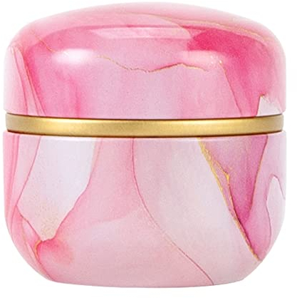 EXCEART Runde Rosa Metall Dose FüR Aufbewahrung Von Tee SüßIgkeiten GewüRzen Und Schmuck – Versiegelte Mini Teedose Mit Deckel Ideal FüR Geschenke Und Reisen