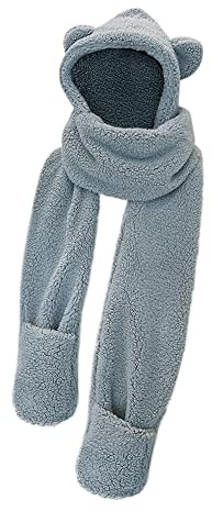 Casquette pour enfants foulard gant costume pour garçons et filles ours mignon 3 en 1 hiver fourrure artificielle casquette écharpe pare-brise casquette gants anti-neige gants casquette longue écharpe