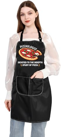 PLITI Delantal de pizza con bolsillos, regalo para amantes de la pizza, regalo pizzatario dedicado al estudio profundo de pizza, Estudio De Pizza APU, M