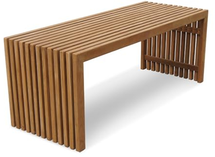 GAMAK Gartenbank Holz 3 Sitzer, Gartenbank Wetterfest Sale, Bestes Hochwertiges Teakholz für Garten, Vorgarten Stadt Dorf Gemeinde Massiv und Robust (Size : 120cm, Color : A)