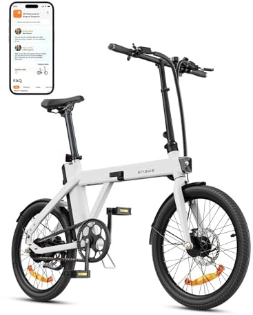 ENGWE Bicicleta Eléctrica Plegable, Batería 36V 9.6Ah, hasta 80km, Motor 250W, hasta 25km/h, Neumáticos 20 * 1.95 Pulgadas, Bici Eléctrica P20 Commuter (Blanco)