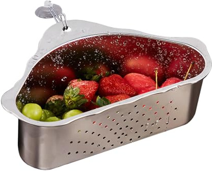 Setaccio angolare per il, cestino di scarico per il, filtro per la raccolta alimenti per, in acciaio, per scolapasta angolare per colino alimentare