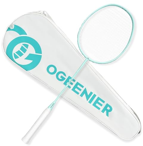 OGEENIER Badmintonschläger Leicht, Badminton Schläger Profi Carbon, Federballschläger Griffbänder rutschfest und Badmintonschläger mit Tasche