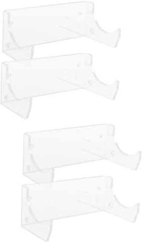 Cabilock 2sets Acrylic Wall Mount Rolling Pin Rack Hanger Stand for Kitchen Decor 2pcs*2