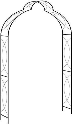 Xichuzi Arco de jardín, Arco Jardin Exterior, Rosal Trepador, Arco Boda, Arco para Plantas Trepadoras, Arco Flores, Hierro Negro 150x34x240 cm