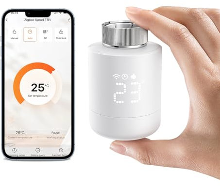 MIUCDA Smart Heizkörperthermostat Zigbee Smart Heizung Thermostat, Energiesparen, Programmierbarem, Heizungsthermostat Kompatibel Alexa, Google Home, Home Assistant, Tuya