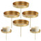 BUCOMTU Portavelas de Adviento, 8 cm, candelabro dorado, 6 unidades, candelabro de Adviento, soporte para velas de metal columnar, bandeja para velas, decoración de ambiente