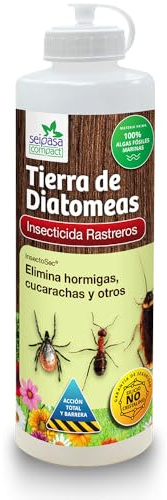 Seipasa Tierra de diatomeas 100gr con aplicador Accion Total y Barrera. Insecticida Rastreros. Elimina Hormigas, cucarachas, arañas...100% Natural.