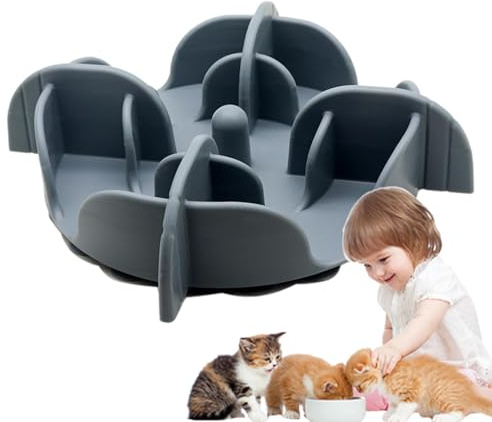 Bol d'alimentation lente pour animaux domestiques - Bol en silicone antidérapant bol pour chiens relevé, bol puzzle anti-avaler pour une alimentation saine, bol pour alimentation saine