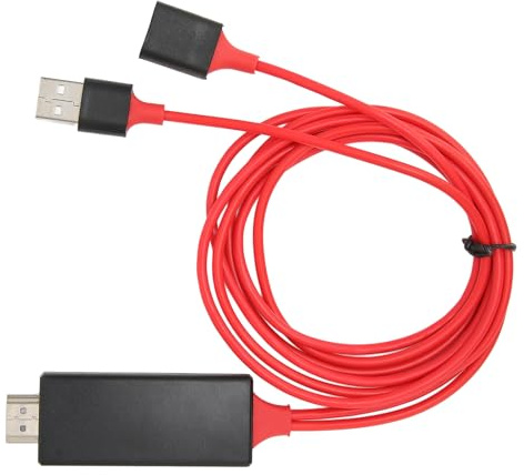 OVAQUIXI Câble Adaptateur USB Femelle vers HDMI Mâle HDTV, Adaptateur de Câble HDTV 1080P HD, Adaptateur de Câble D'interface Multimédia pour Projecteur de Moniteur IPhoneTV (rouge)
