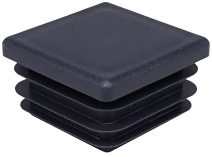 SKIR'CO (6 Stück) Quadratische Kunststoffdübel 40x40mm, Rohrendkappen, Vierkantrohreinsätze, Zaunpfostenstopfen, Anthrazitgrau RAL 7016 Farbe