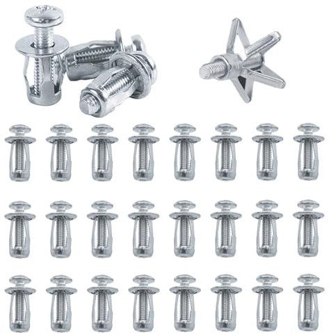 105 Pezzi Tasselli per Cartongesso, M4 M5 M6 Dadi di Espansione, Acciaio al Carbonio Petalo Vite Jack Dadi, Dadi a Petalo con Vite Ad Espansione, Jack Nuts Petalo, Per Cartongesso, Lamiera di Ferro