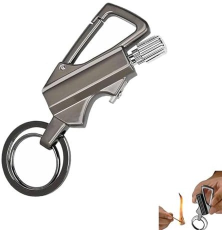 Permanent Match Infinity Lighter with Multitool Keychain Bottle Opener, Portable Multifunctional Keychain Lighter, Waterproof Fire Starter Tool for Sports Outdoor Camping Hiking