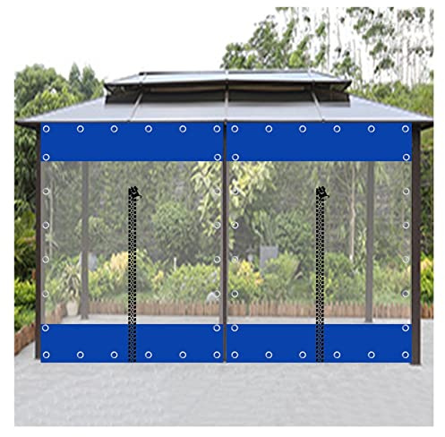 Teloni Impermeabili Pannelli Laterali Trasparenti en PVC avec Cerniera e Ganci per Carport Portico Padiglioni Tende Esterno 3 x 2,5 m