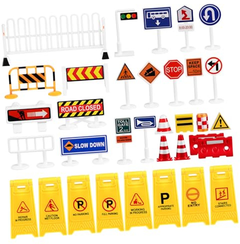 BESPORTBLE De Routes pour Les Enfants Playset Panneaux Routiers Jouets De De Modèle De Signalisation Routière Pancartes Papier